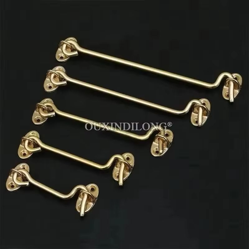 Antique Brass Hook - Retro 8PCS Solid Brass Antique Cabin