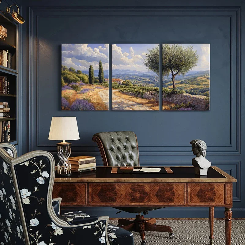Abstract Canvas Set - 3pcs/set Wooden Framed Canvas Poster, Tuscany