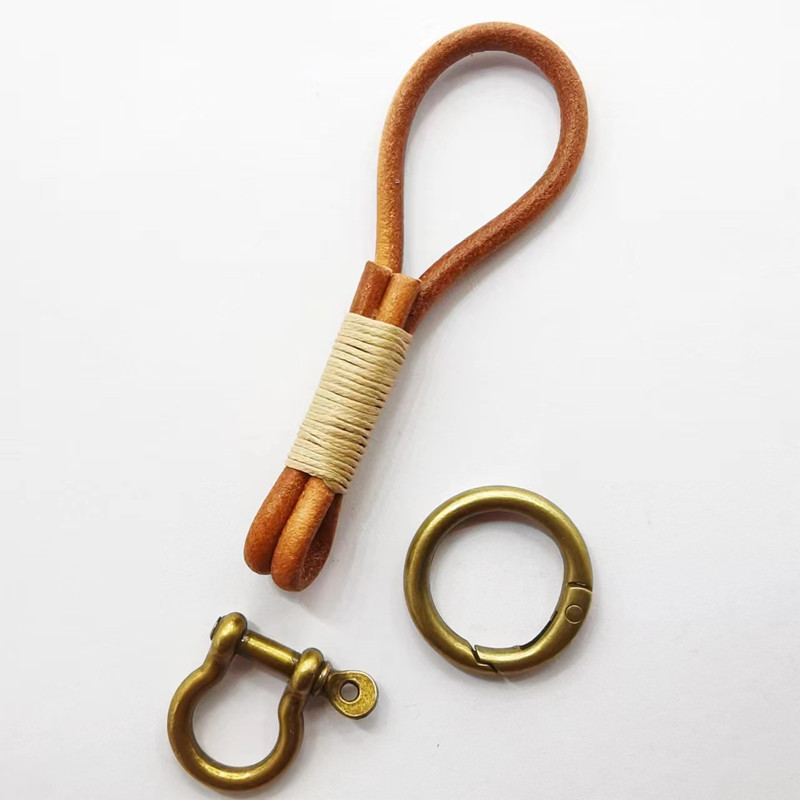 Leather Lanyard Hook Retro Cow - Antique Brass Hook 评论和价格