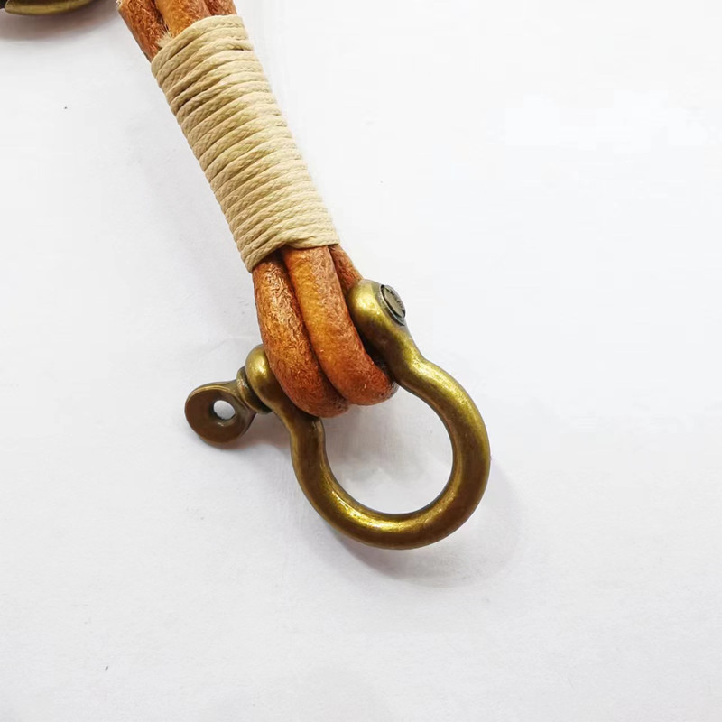Leather Lanyard Hook Retro Cow - Antique Brass Hook 评论和价格