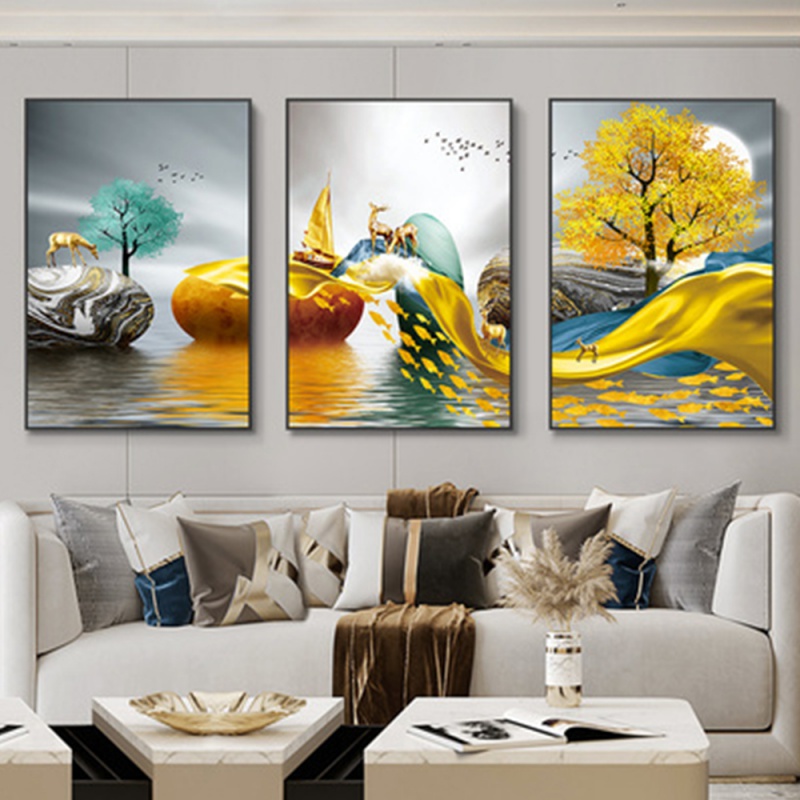 3pcs/Set frameless 3 Nordic Lu - Abstract Canvas Set 评论和价格