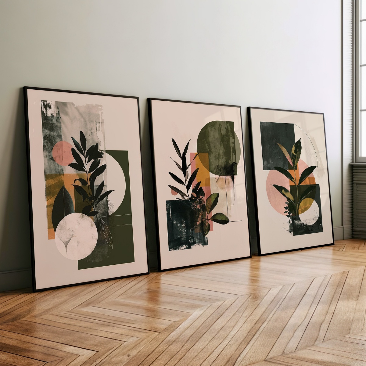 3pcs/set Boho Geometric Abstra - Abstract Canvas Set 评论和价格