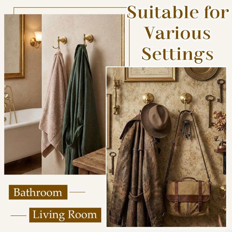 2Pcs Wall Mount Robe Hook with - Antique Brass Hook 评论和价格