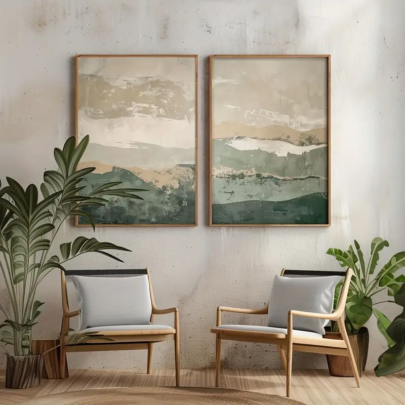 2pcs/set Wabi Sabi Abstract Ge - Abstract Canvas Set 评论和价格