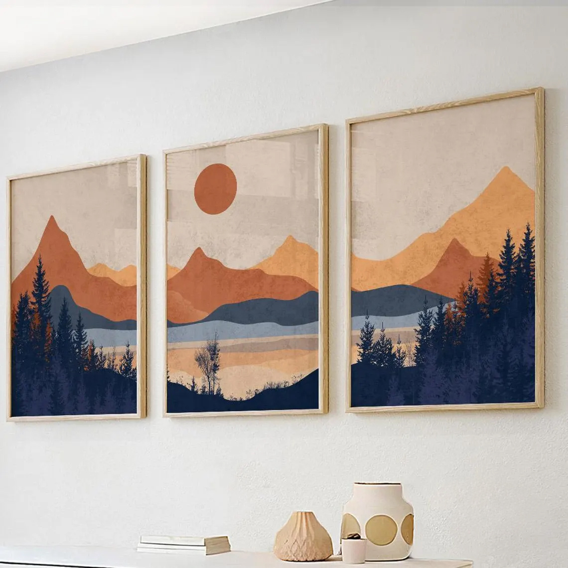 3pcs/Set frameless,Terracotta  - Abstract Canvas Set 评论和价格