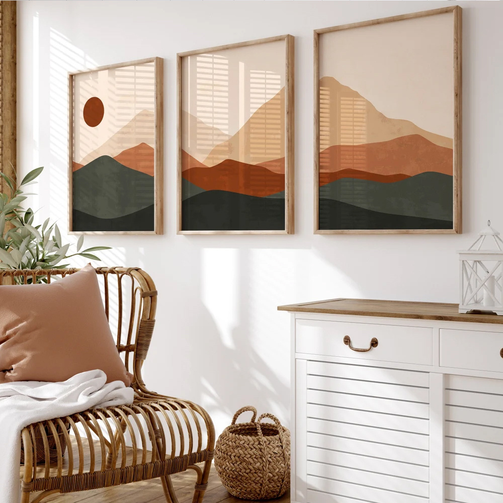 3pcs/set Bohemian Abstract Sun - Abstract Canvas Set 评论和价格