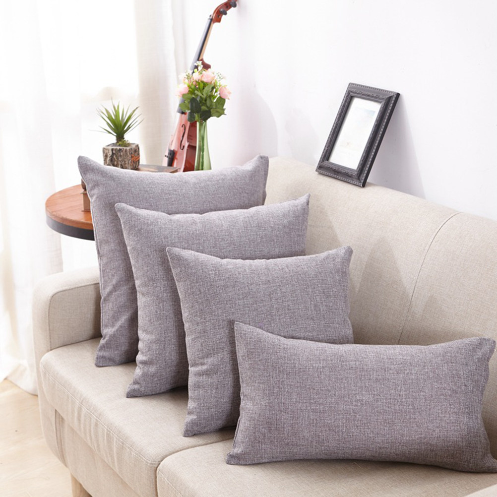 Flax Pillow Cover 50x50 Cm Eco - Textured Throw Natural 评论和价格