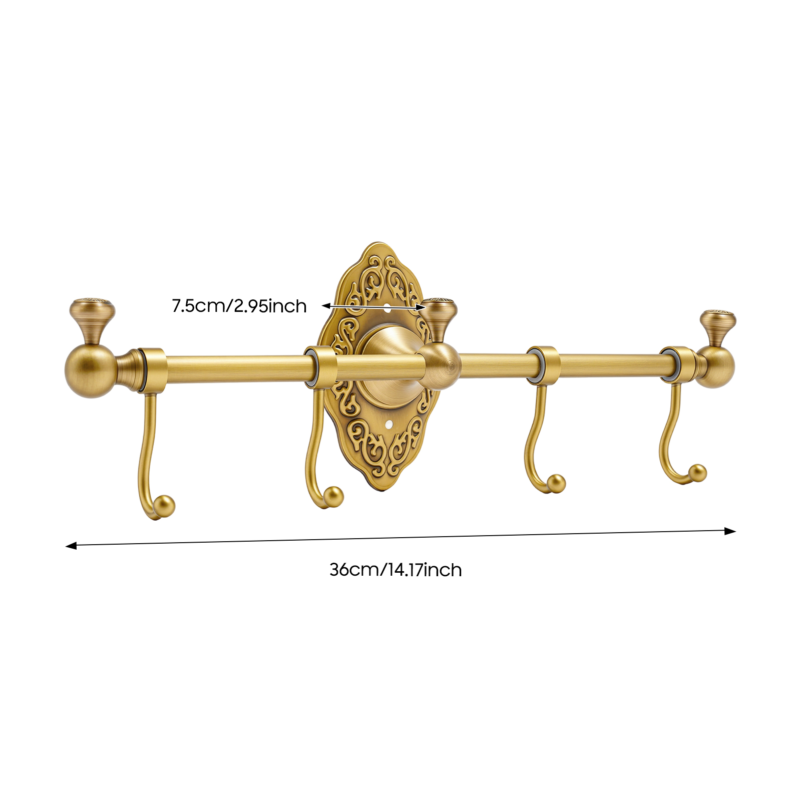 Antique Gold H59 Brass Towel R - Antique Brass Hook 评论和价格