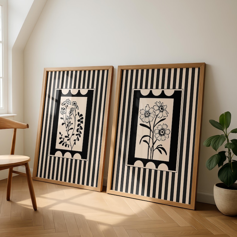 2pcs/set Bohemian Style Plant  - Abstract Canvas Set 评论和价格
